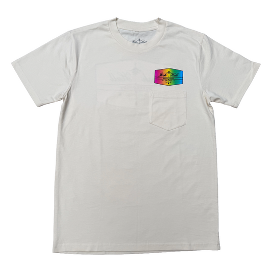 Rainbow Hex Logo Pocket Tee - White