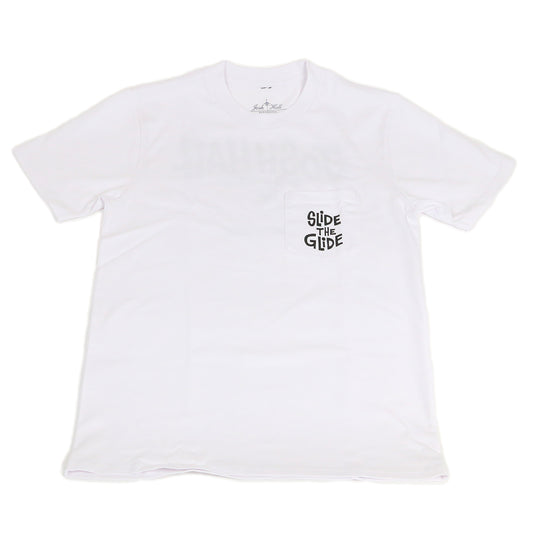 Slide the Glide Pocket Tee in White by Yusuke Hanai