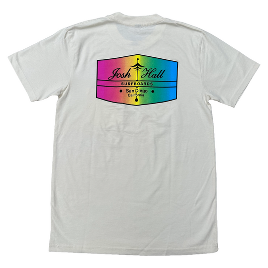 Rainbow Hex Logo Pocket Tee - White