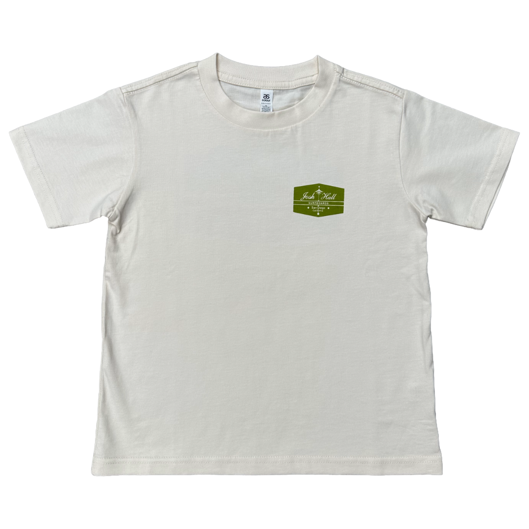 Green Hex Logo Youth Tee Shirt - White