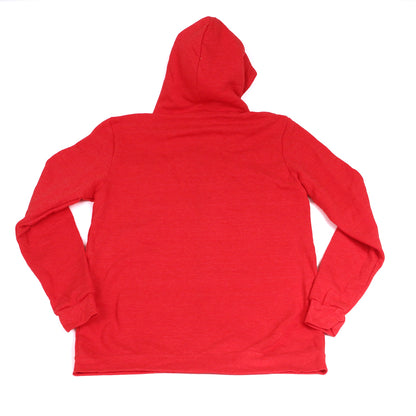 Red Zip Up Hooded Sweatshirt with Josh Hall Surfboards Patch